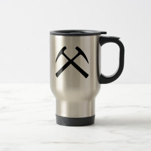 Crossed Rock Hammers Travel Mug