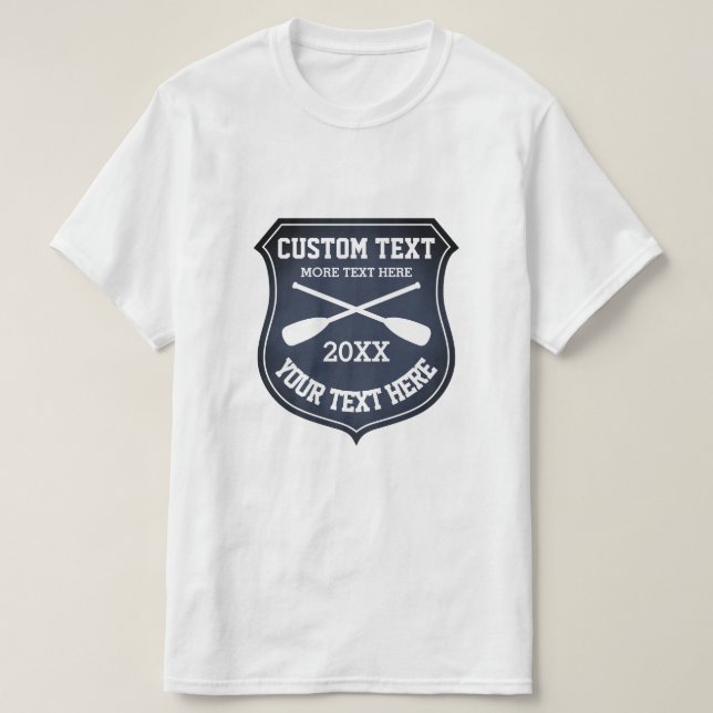 Crossed rowing oars logo crew t shirts (Design Front)