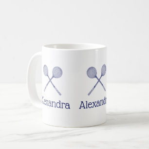 Crossed Squash Racquets Blue Coffee Mug