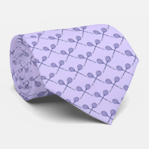 Crossed Squash Racquets Blue, Pale Lavender BG Tie