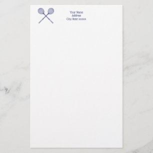 Crossed Squash Racquets Blue Stationery