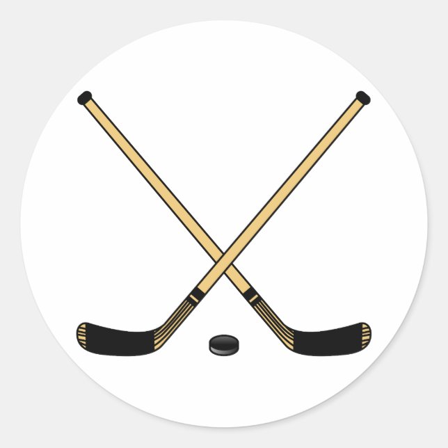 Crossed Sticks Classic Round Sticker (Front)