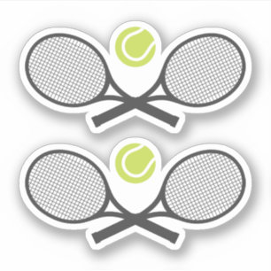 Crossed tennis rackets and balls