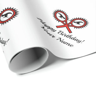 Crossed tennis rackets logo Birthday or Christmas Wrapping Paper