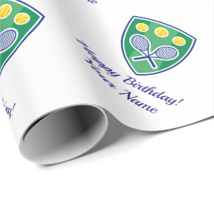Crossed tennis rackets sports Birthday or Holiday Wrapping Paper