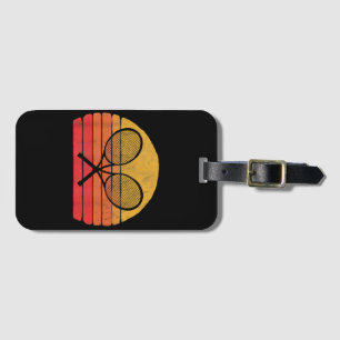 Crossed Tennis Racquets Retro 80s Sun Vintage Cros Luggage Tag