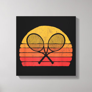Crossed Tennis Racquets Retro 80s Sun Vintage Grap Canvas Print
