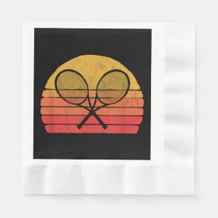 Crossed Tennis Racquets Retro 80s Sun Vintage Grap Napkin