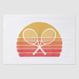 Crossed Tennis Racquets Retro 80s Sun Vintage Grap Tissue Paper