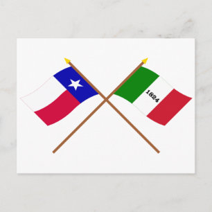 Crossed Texas and Alamo Flags Postcard