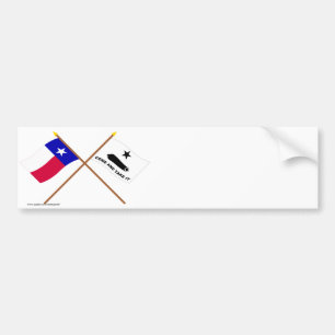 Crossed Texas and  Gonzales Flags Bumper Sticker