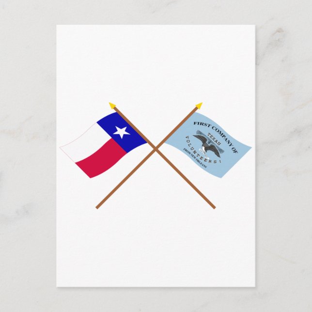 Crossed Texas and New Orleans Greys Flags Postcard (Front)