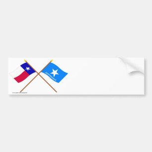 Crossed Texas and Scott's Independence Flags Bumper Sticker
