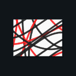 Crossed The Line Canvas Print<br><div class="desc">This contemporary design features black and red intersecting lines on a white background.</div>