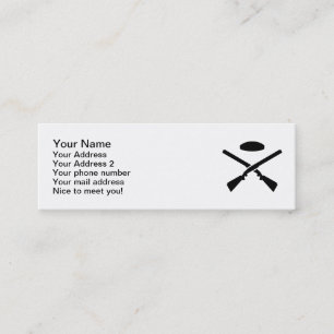 Crossed trap shooting shotguns mini business card