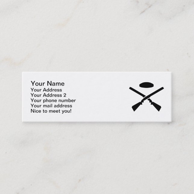 Crossed trap shooting shotguns mini business card (Front)