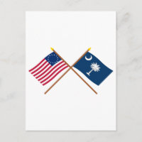 Crossed US 13-star and South Carolina State Flags