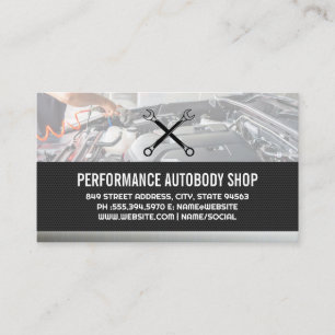 Crossed Wrench Logo Mechanic Services Business Card