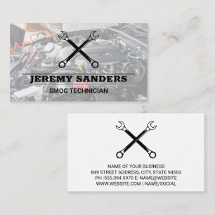 Crossed Wrenches Logo   Mechanic Business Card