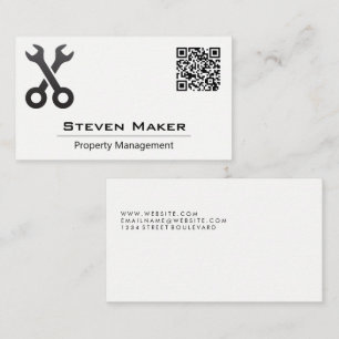 Crossed Wrenches QR Code Business Card