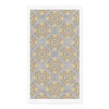 Crosses and Circles Grey Gold Geometric Pattern