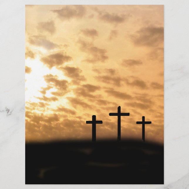 Crosses and Sunset Easter Flyer, Customisable Flyer (Front)