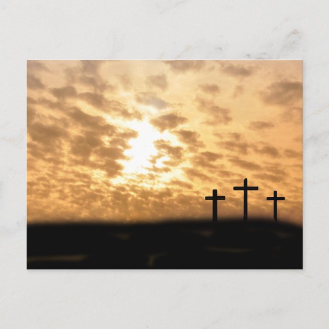 Crosses and Sunset Easter Postcard (Front)