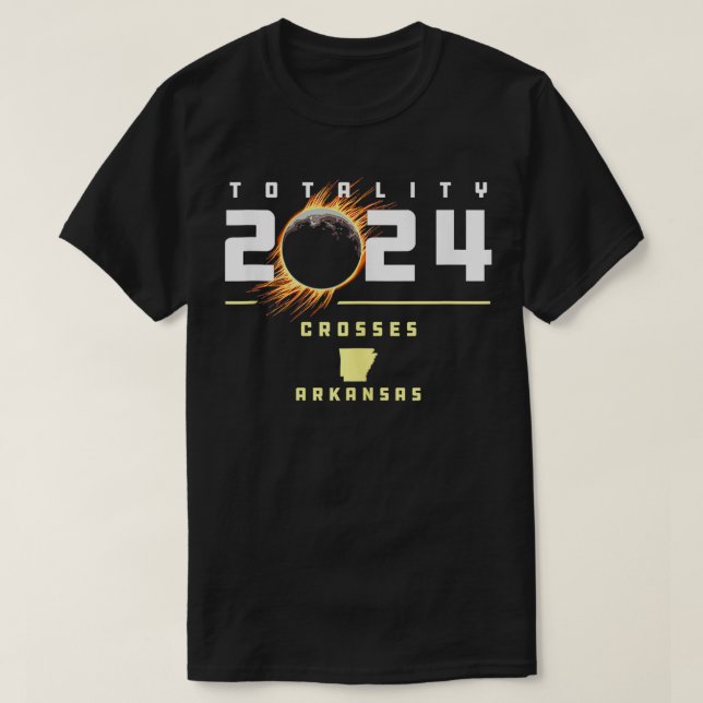 Crosses Arkansas 2024 Total Solar Eclipse  T-Shirt (Design Front)
