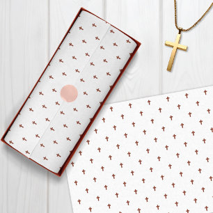 Crosses - Dark Red Tissue Paper