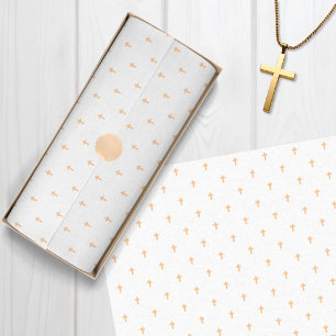 Crosses - Light Orange Tissue Paper