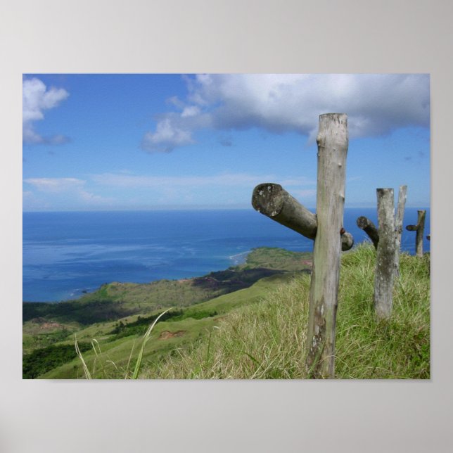 Crosses overlook the South Pacific Island of Guam Poster (Front)