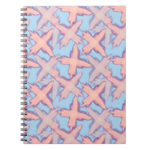 Crosses patchwork on blue. notebook
