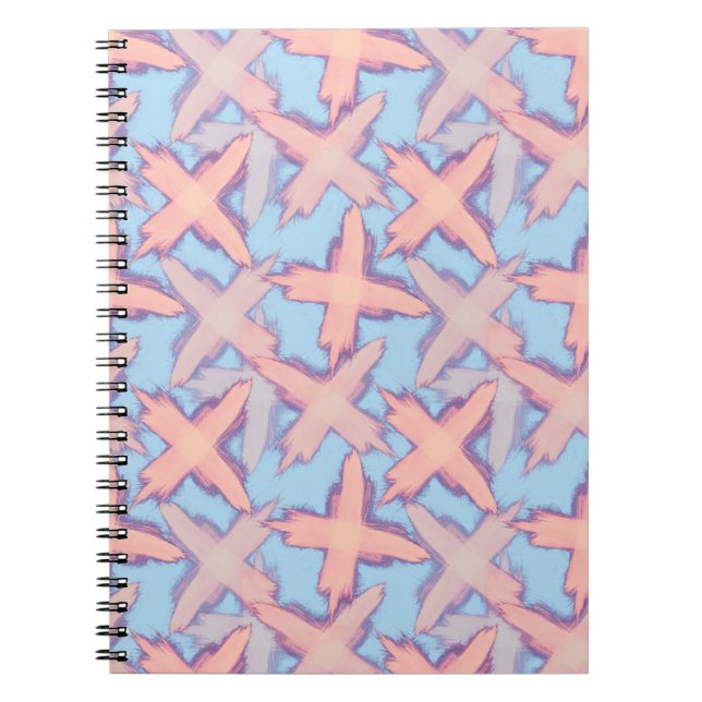 Crosses patchwork on blue. notebook (Front)