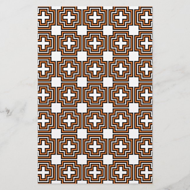 Crosses & Squares Orange Craft Paper (Front)