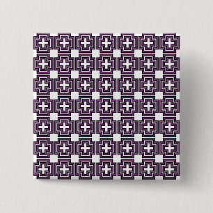 Crosses & Squares Purple 15 Cm Square Badge