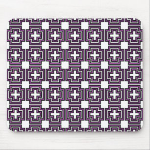 Crosses & Squares Purple - Mousepad