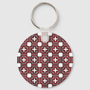 Crosses & Squares Red - Keychain