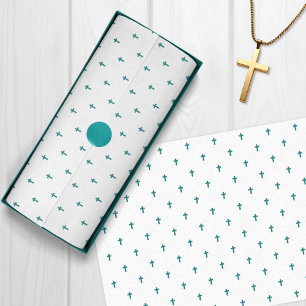 Crosses - Teal Turquoise Tissue Paper