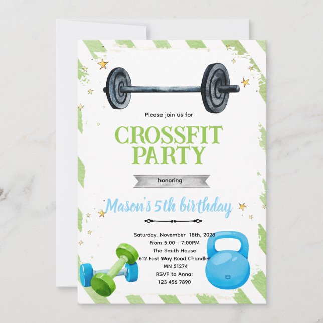 CrossFit Birthday party Invitation (Front)
