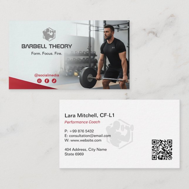 CrossFit Coach Business | Minimalist Fitness Card (Front/Back)