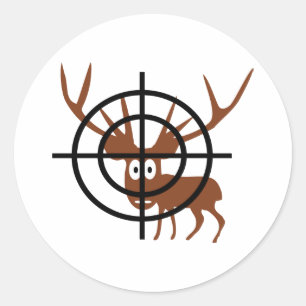 Crosshair Deer Classic Round Sticker