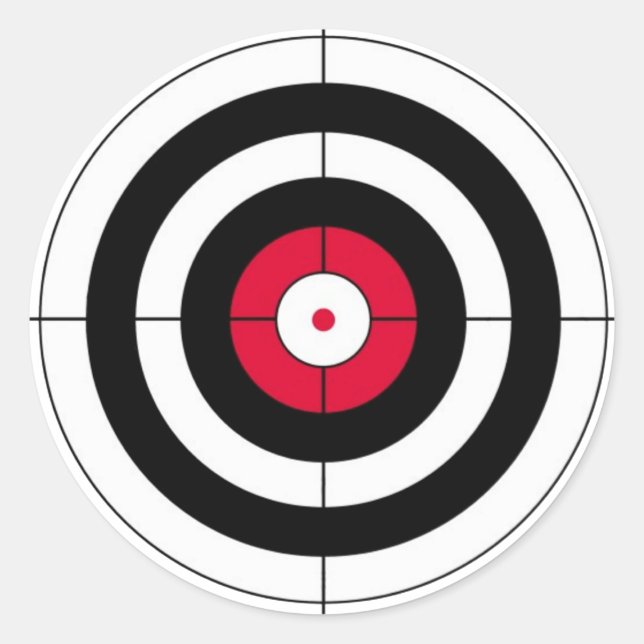 Crosshairs BullsEYE Target Classic Round Sticker (Front)