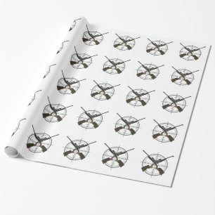 Crosshairs sniper rifle hunting wrapping paper