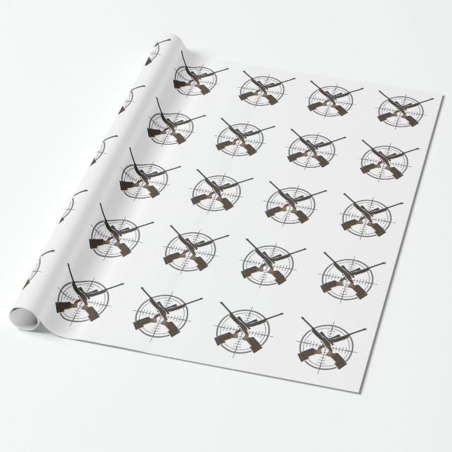 Crosshairs sniper rifle hunting wrapping paper (Unrolled)