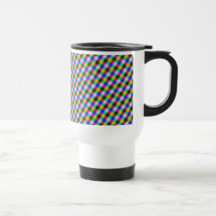 Crosshatch in Neon Travel Mug