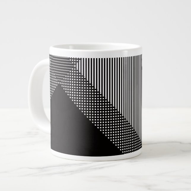 Crosshatch Op Art Large Coffee Mug (Front Left)