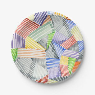 Crosshatch Quilt I Paper Plate