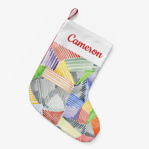 Crosshatch Quilt I Small Christmas Stocking