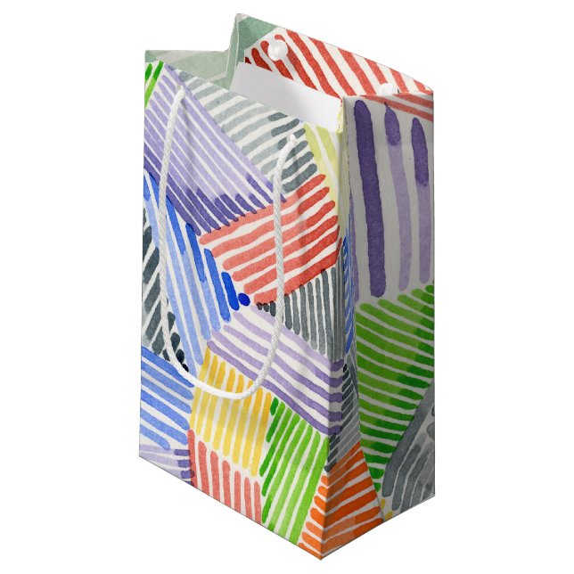 Crosshatch Quilt I Small Gift Bag (Front Angled)