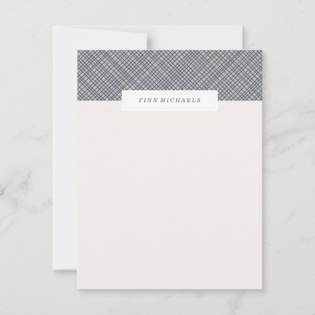 Crosshatch Stationery - Navy Card (Front)